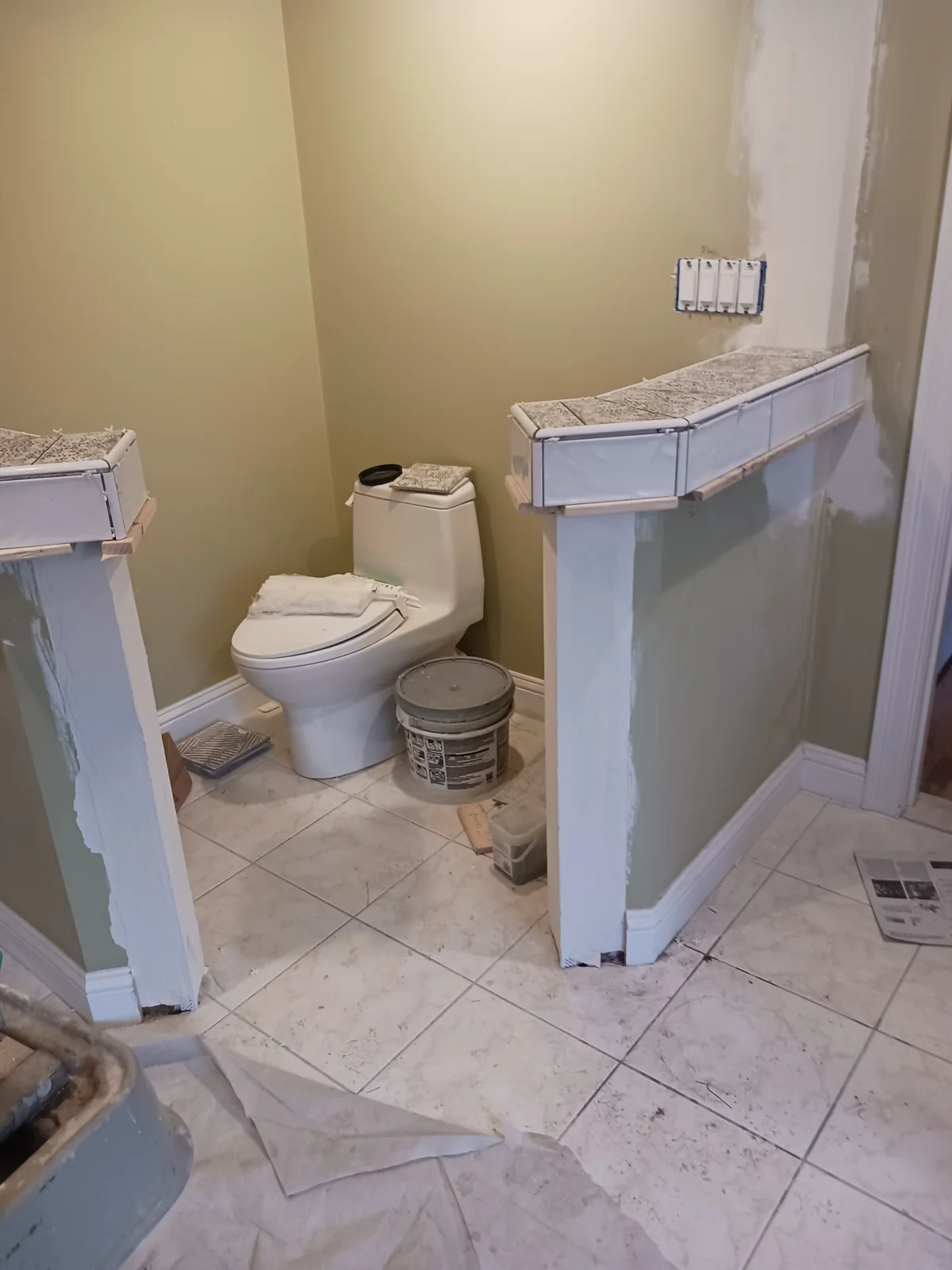 Bathroom construction in progress, Bathroom remodel, East Greenwich, RI