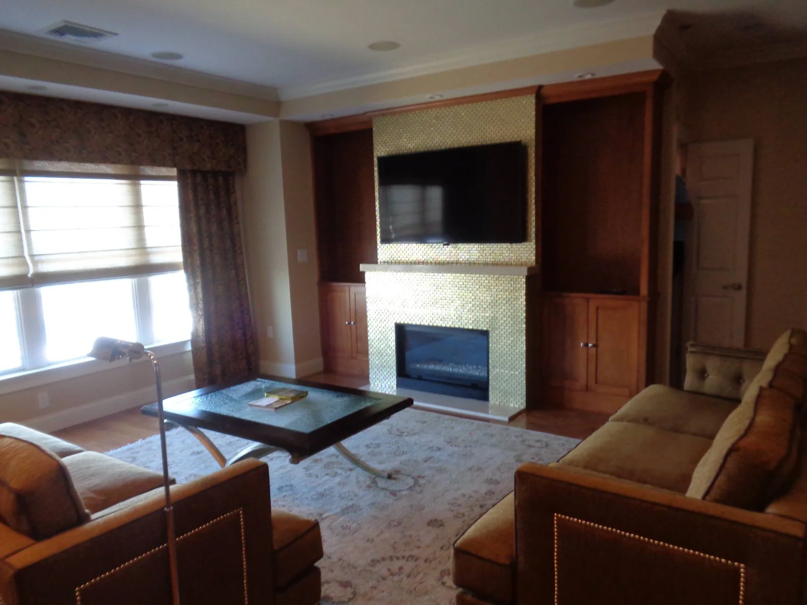 Built-ins around the fireplace, Custom built-in cabinets