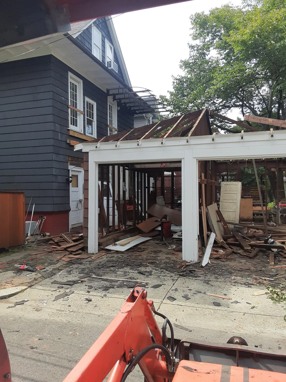 Garage demolition, Garage & garden roof deck, Providence, RI