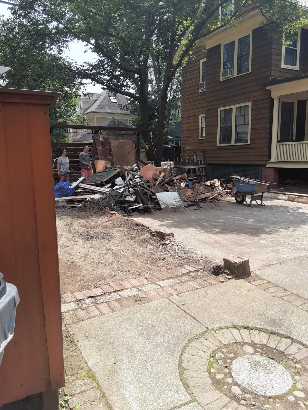 Site after demolition, Garage & garden roof deck, Providence, RI