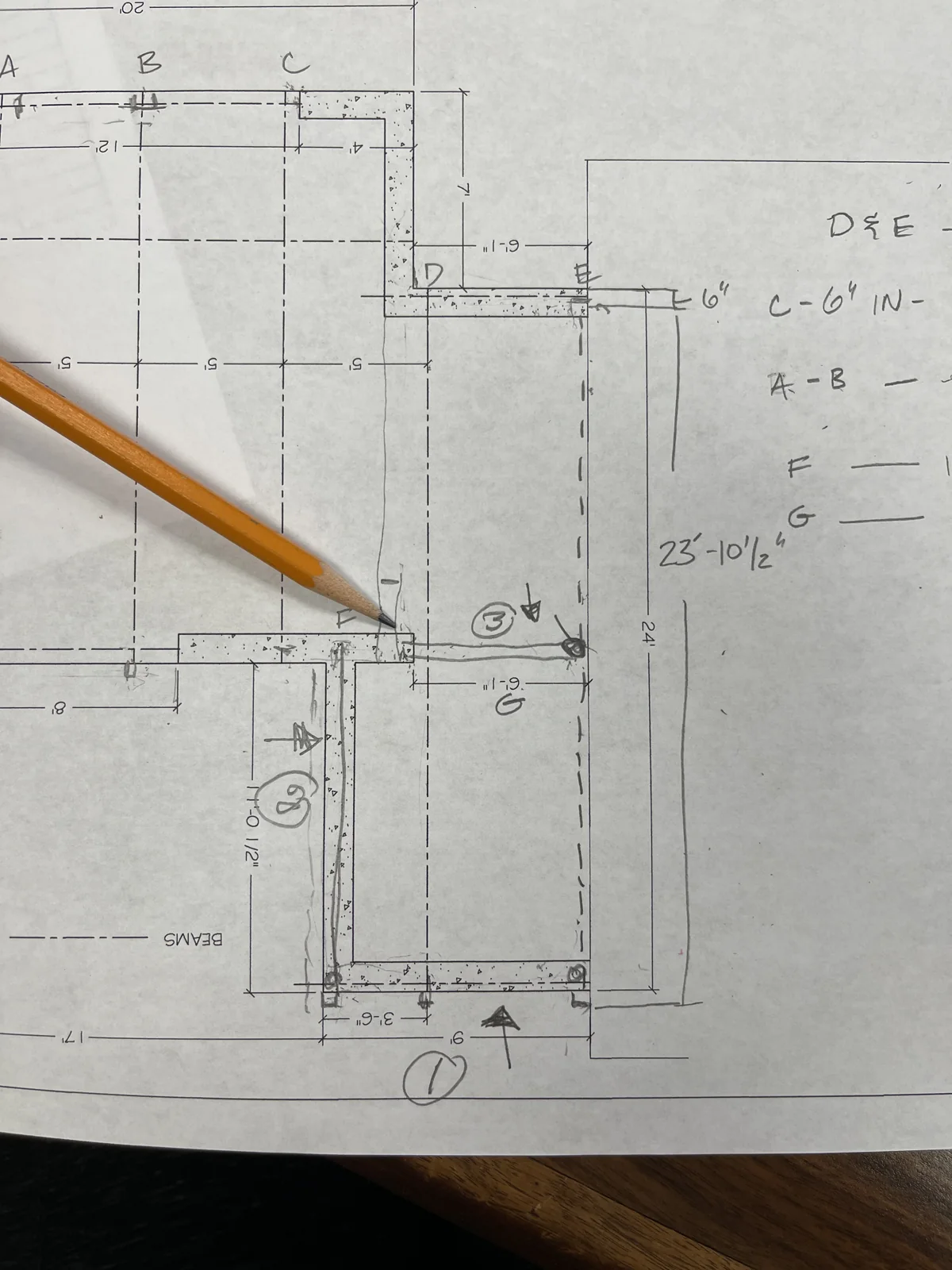 Structural sketch, Garage & garden roof deck, Providence, RI