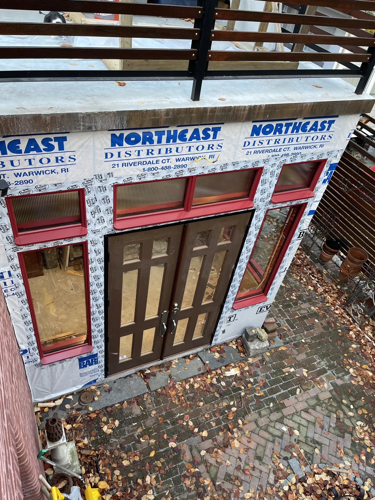 Kitchen exterior during construction, Garage & garden roof deck, Providence, RI