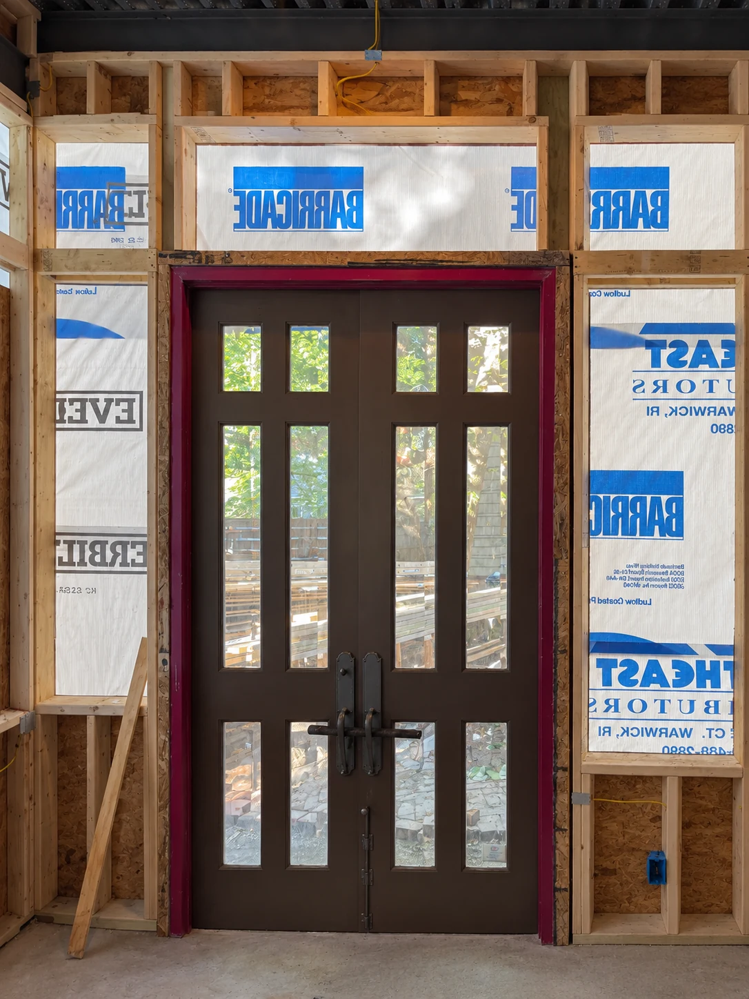 Doors to the indoor and outdoor kitchen, Garage & garden roof deck, Providence, RI
