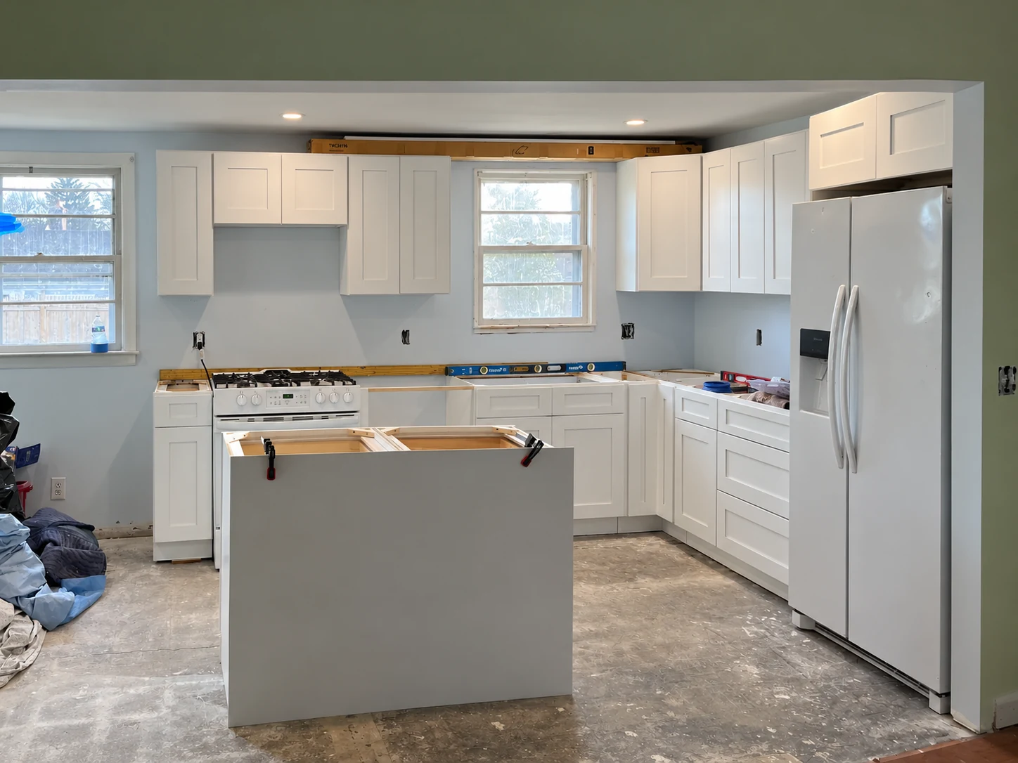 Kitchen and living room opening, Kitchen & bathroom remodel, Warwick, RI